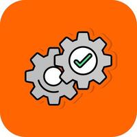 Setting Filled Orange background Icon vector