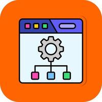 Setting Filled Orange background Icon vector