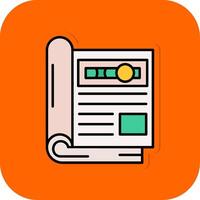 Magazine Filled Orange background Icon vector