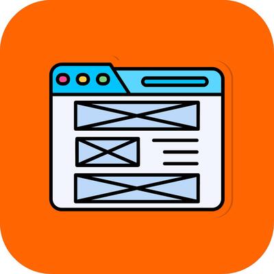 Layout Filled Orange background Icon