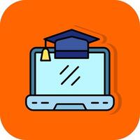 University Filled Orange background Icon vector