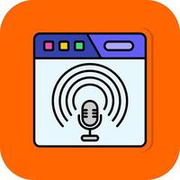 podcast Filled Orange background Icon vector