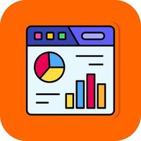 Dashboard Filled Orange background Icon vector