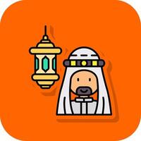Arabic Filled Orange background Icon vector