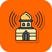 adhan lleno naranja antecedentes icono vector