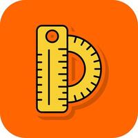 Ruler Filled Orange background Icon vector