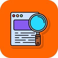 Search Filled Orange background Icon vector