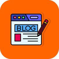 Blog Filled Orange background Icon vector