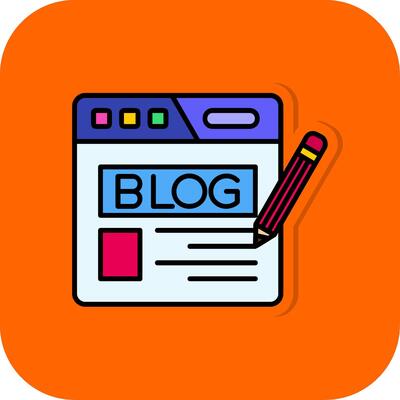 Blog Filled Orange background Icon