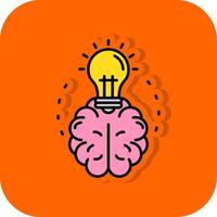 Brainstroming Filled Orange background Icon vector