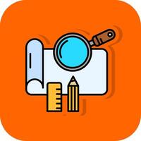Research Filled Orange background Icon vector