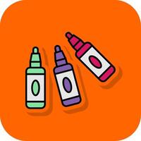 Crayons Filled Orange background Icon vector