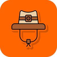 Hat Filled Orange background Icon vector