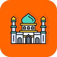 Mosque Filled Orange background Icon vector