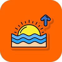 Sunrise Filled Orange background Icon vector