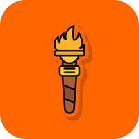 Torch Filled Orange background Icon vector