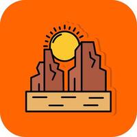 Canyon Filled Orange background Icon vector