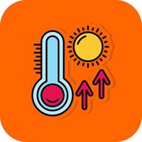 Thermometer Filled Orange background Icon vector