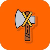 Axe Filled Orange background Icon vector