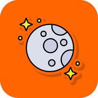 Luna lleno naranja antecedentes icono vector