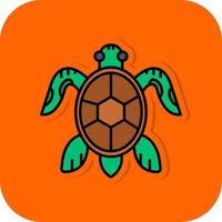 Turtle Filled Orange background Icon vector