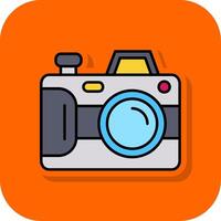 Camera Filled Orange background Icon vector