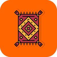 Rug Filled Orange background Icon vector