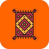 Rug Filled Orange background Icon vector