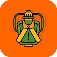 Canteen Filled Orange background Icon vector