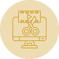 Video editor Line Yellow Circle Icon vector