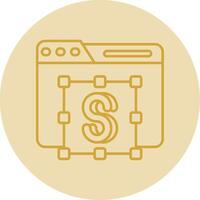 Text editor Line Yellow Circle Icon vector