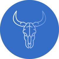 Bull skull Gradient Line Circle Icon vector