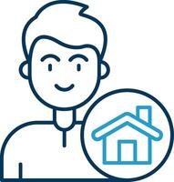 Home Line Blue Two Color Icon vector