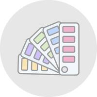 Color sample Line Filled Light Circle Icon vector