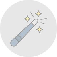 Magic wand Line Filled Light Circle Icon vector