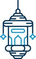 Oil lamp Line Blue Two Color Icon vector