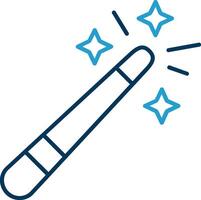 Magic wand Line Blue Two Color Icon vector