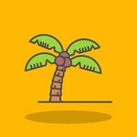 Palm tree Filled Shadow Icon vector