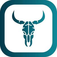 Bull skull Glyph Gradient Round Corner Icon vector