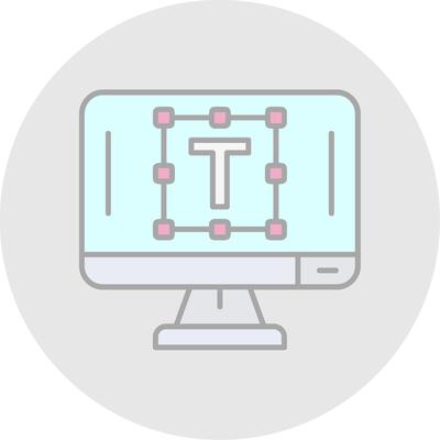 Text editor Line Filled Light Circle Icon