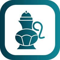 Tea pot Glyph Gradient Round Corner Icon vector