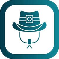 Cowboy hat Glyph Gradient Round Corner Icon vector