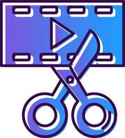 Video editor Gradient Filled Icon vector