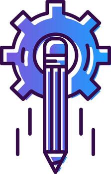 Design process Gradient Filled Icon vector