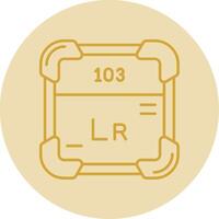 Lawrencium Line Yellow Circle Icon vector