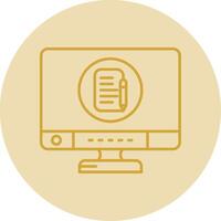Edit Line Yellow Circle Icon vector