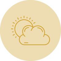 Weather Line Yellow Circle Icon vector