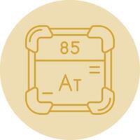 astatine línea amarillo circulo icono vector