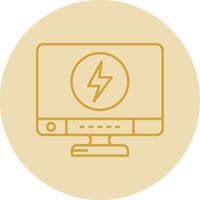 Energy Line Yellow Circle Icon vector