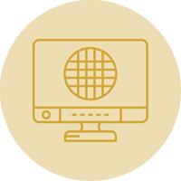 Grid Line Yellow Circle Icon vector